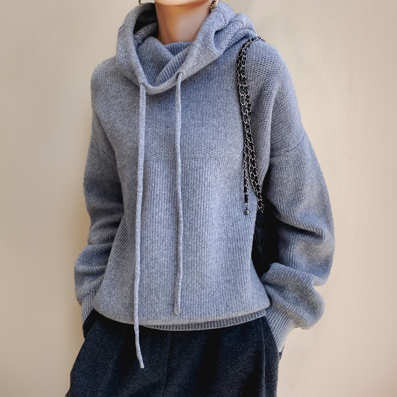 Lina™ | Cosy knitted hoodie - Green / One size fits all