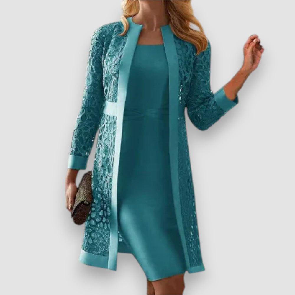 Ellaine | Timeless Outfit Set with Cardigan & Dress