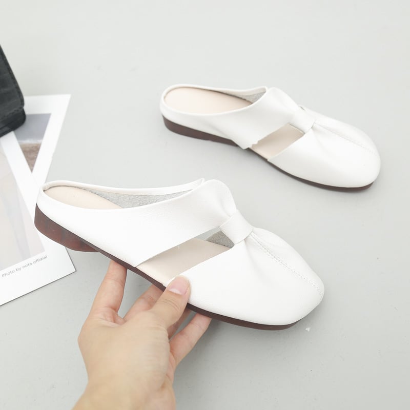 Kary | Women's Flat Mules with Bow and Knot