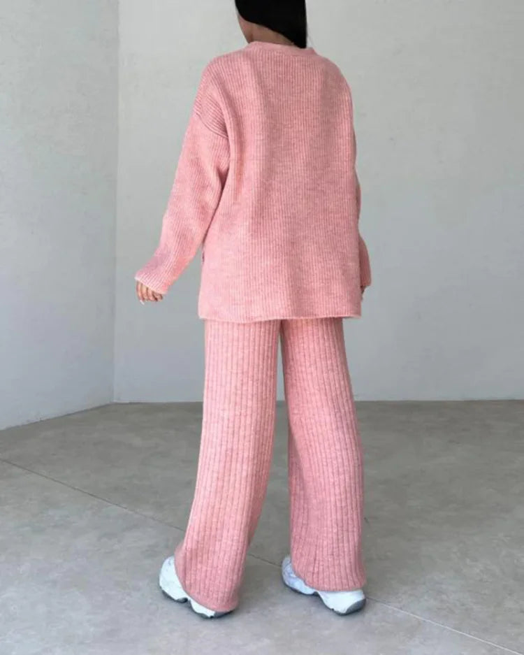 Isabella | three-piece knitting set - Beige / S