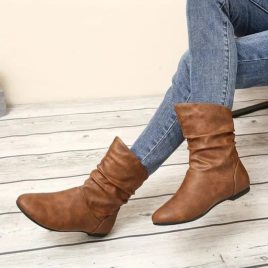Delia™ - Exclusive leather boots - Black / 36