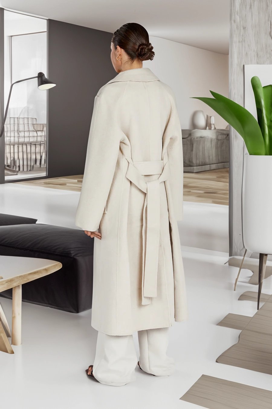Anouk™ | Classic winter coat with collar - Cream / XS