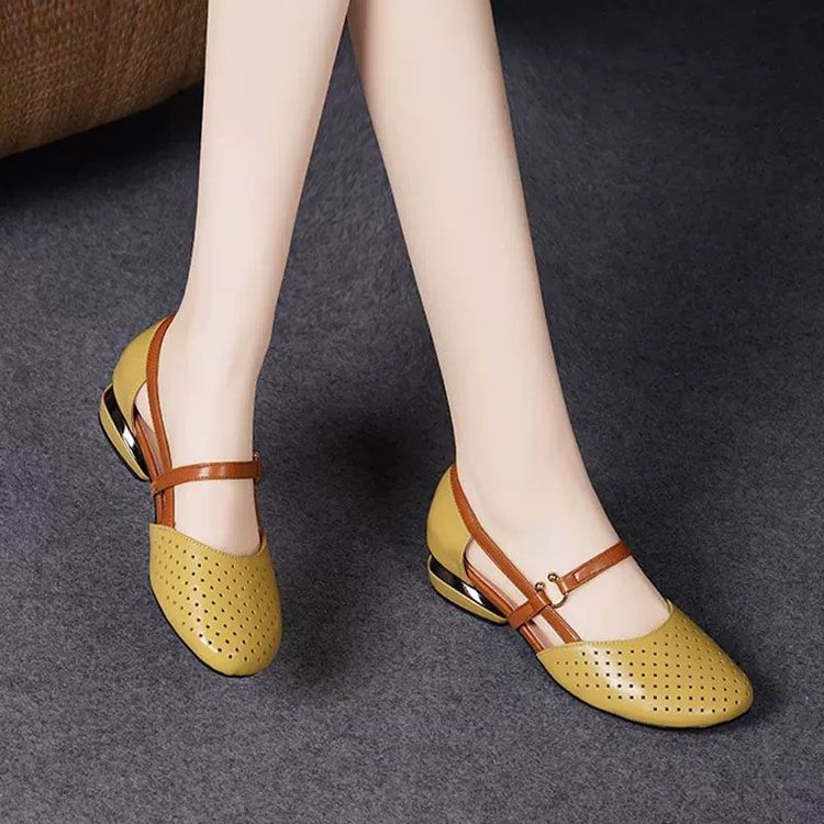 Annabelle | Elegant Sandals with Low Heel and Round Toe