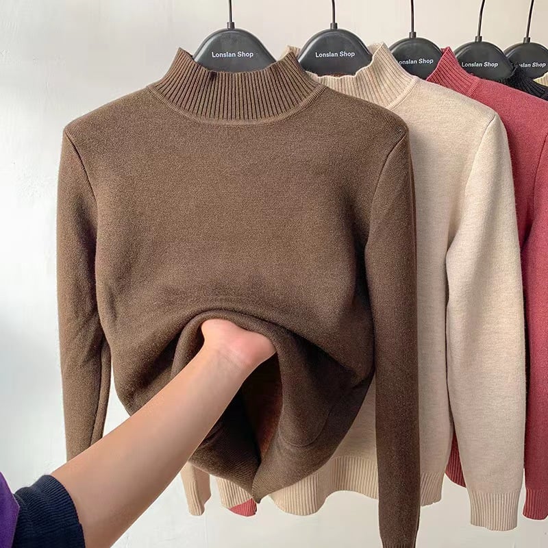 Shira™ | Winter fleece shirt with thick inside - Coffee / S