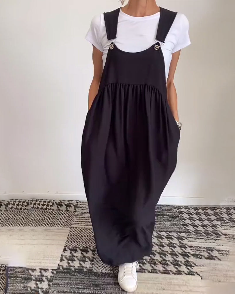 Molly | Casual Solid Colour Dress with Suspenders