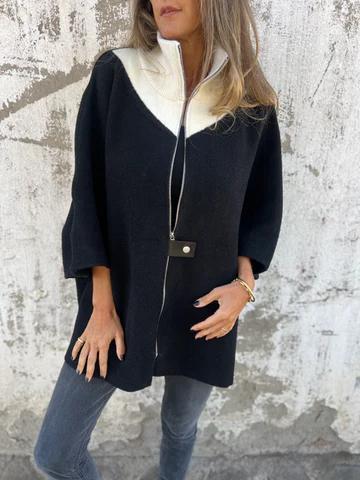 Mika | Casual jacket with high collar - Jacket - Black / S