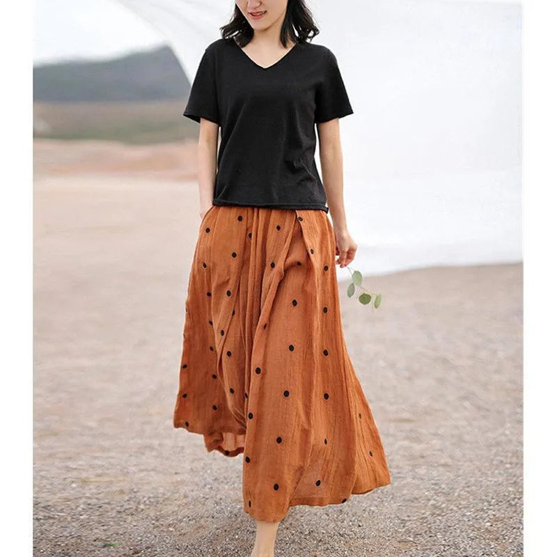 Faye | Polka dot skirt with pockets