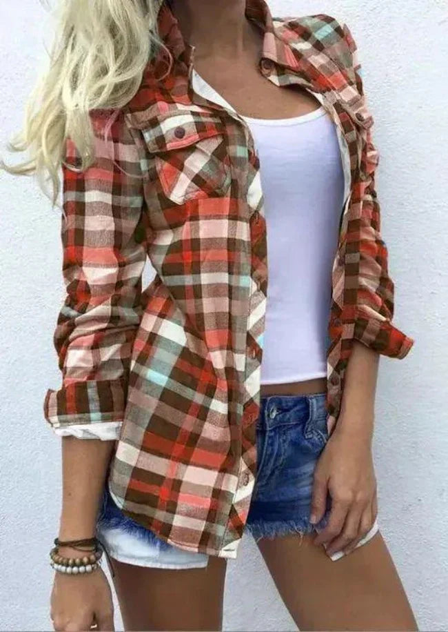Marlene | Elegant checked blouse