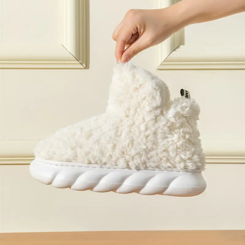 LunaStep™ - Fluffy non-slip platform mules - Light brown / 36-37 (25CM)