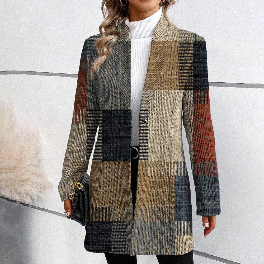 Marina™ | Elegant patterned blazer jacket for women - Coats & Jackets - Multicoloured (Almost sold out) / S