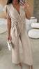 Kate™ | Simple V-Neck Jumpsuit with Ruffles
