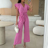 Kate™ | Simple V-Neck Jumpsuit with Ruffles