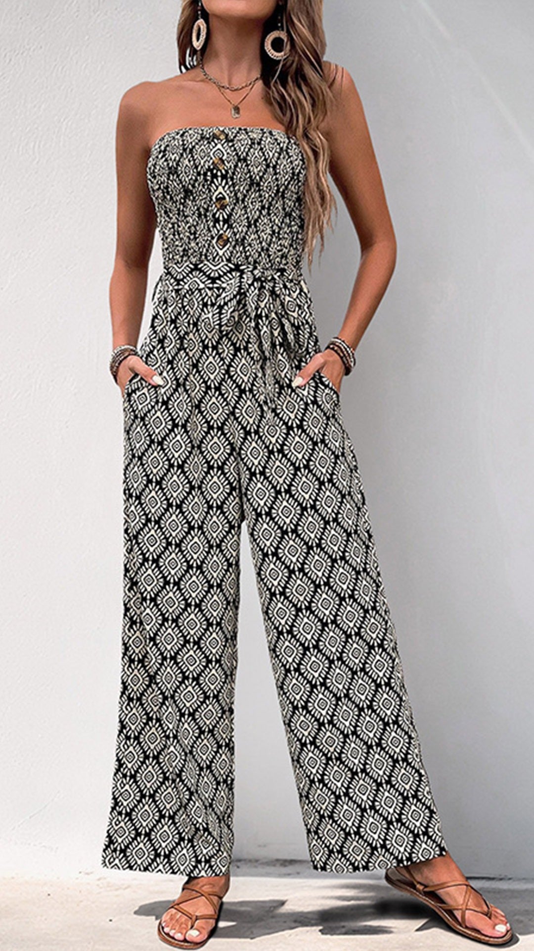 Vienna™ | Strapless Bohemian Floral Jumpsuit