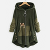 Nia™ | Cuddly soft plush hoodie with print - Green / S