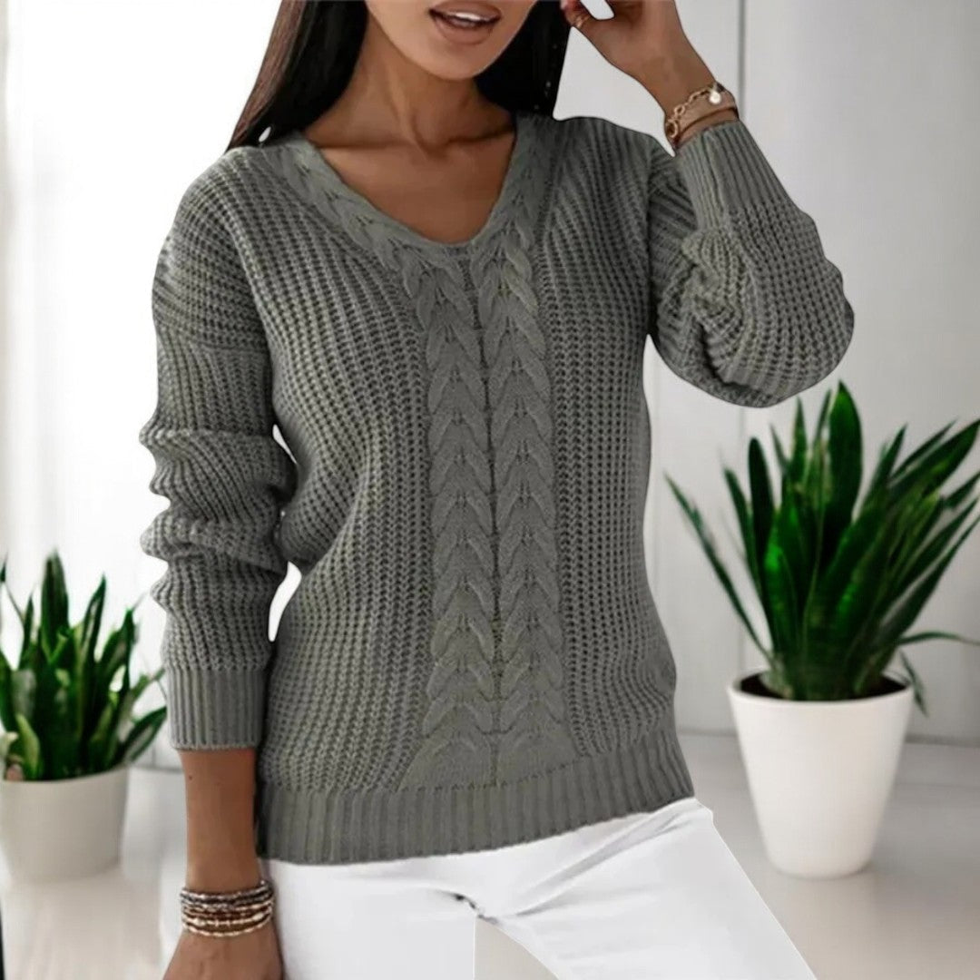 Freya™ | Scandi knitted jumper - 2408-R - Black / S