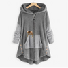 Nia™ | Cuddly soft plush hoodie with print - grey / S