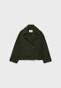 Vespera™ - Short-cut wool coat for women - Green / XS