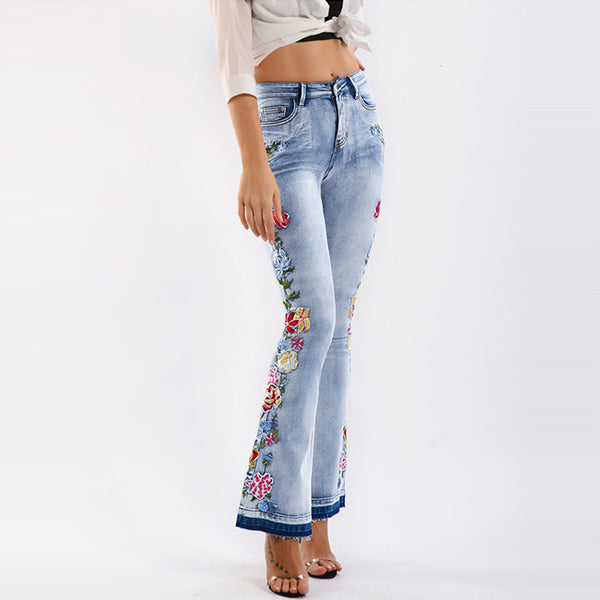 Daisy | Stylish Vintage Jeans with Floral Accents