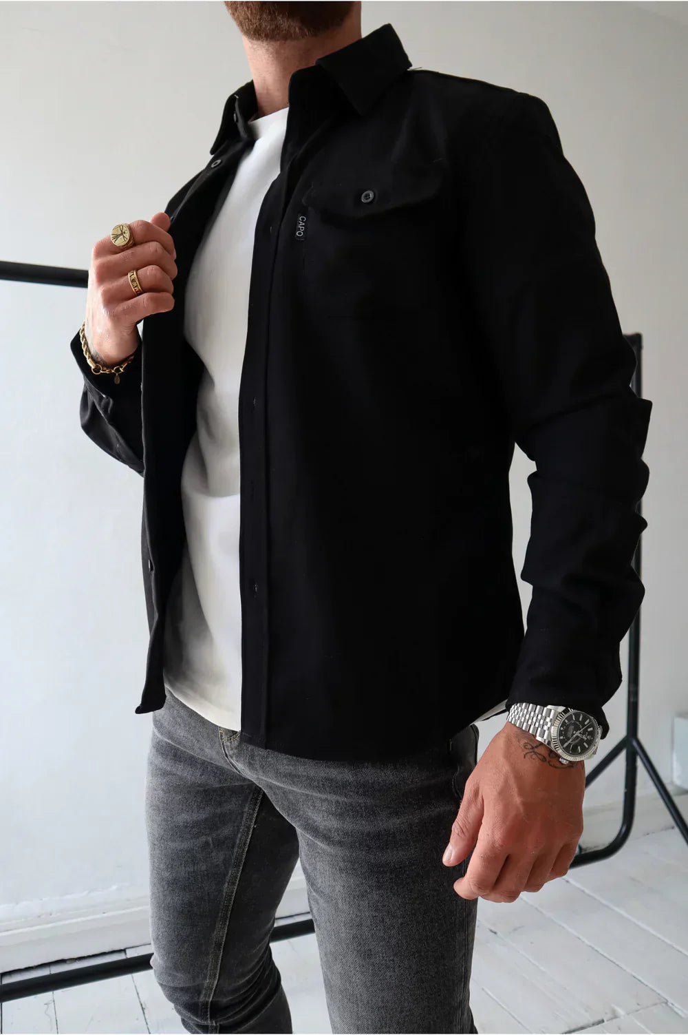 Noah™ | Stylish casual shirt - Black / XS