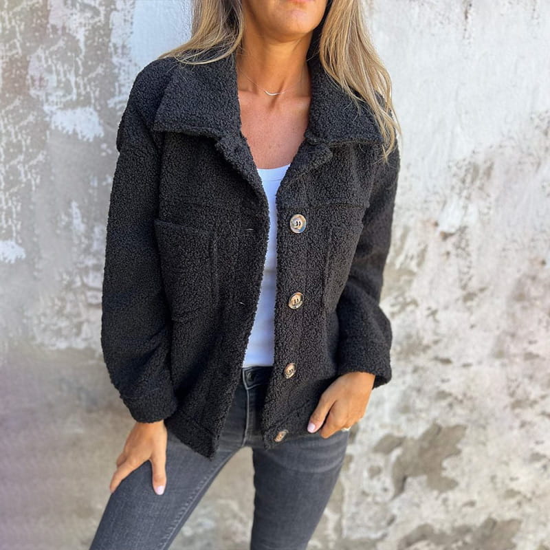 Syl™ | Stylish autumn coat - Jacket - Black / S