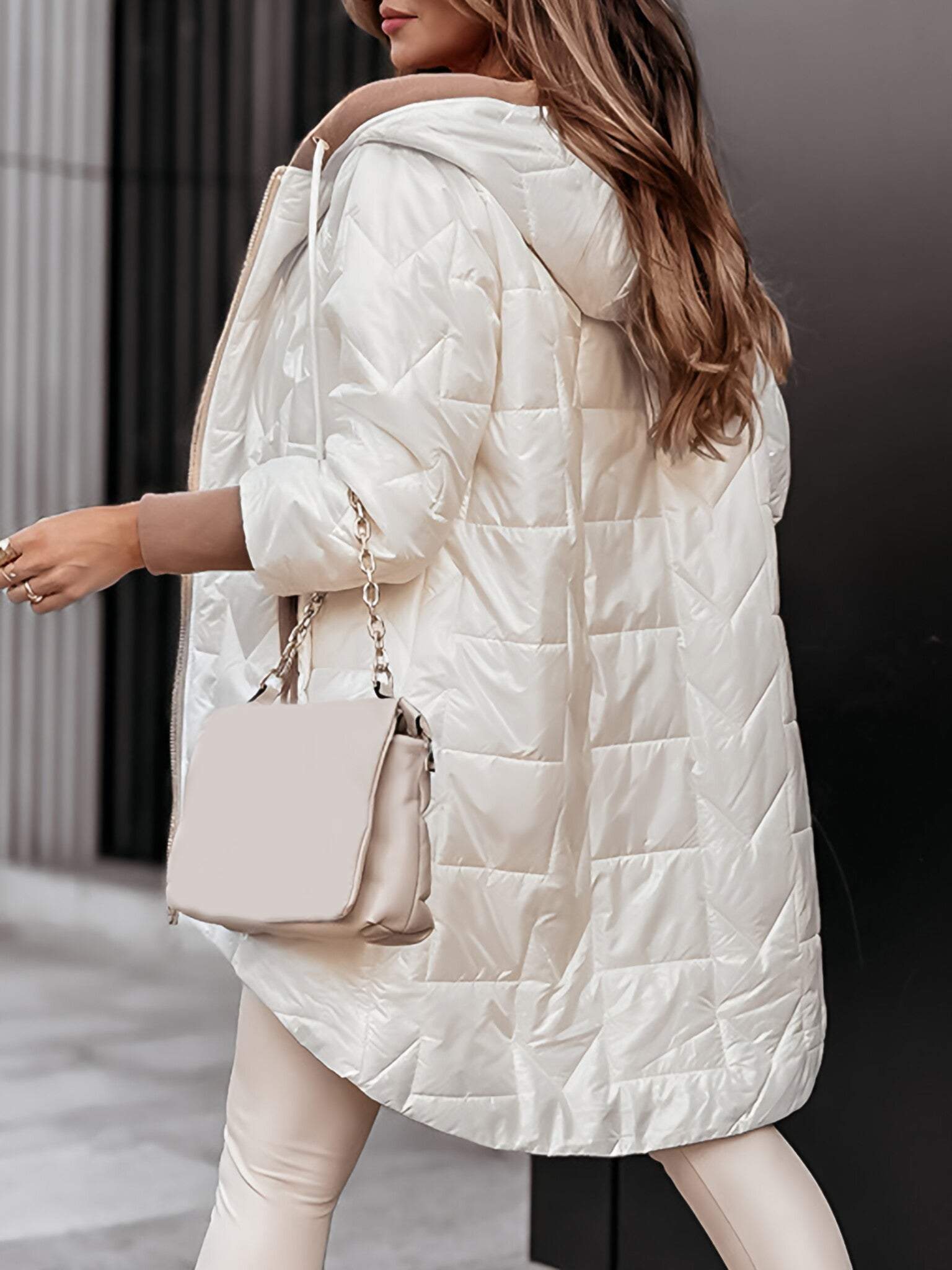 Linda | Ladies jacket with hood - White / S