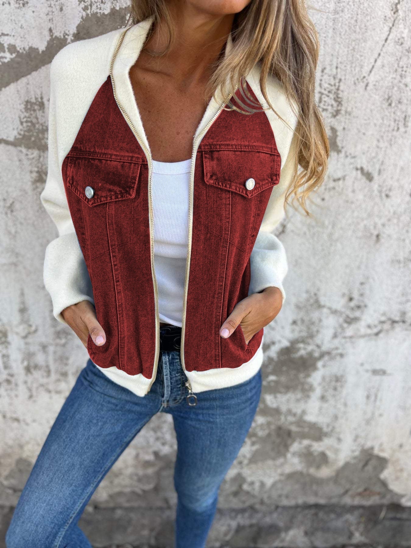 Emira™ - Modern leisure jacket - Jacket - Red / S (36)