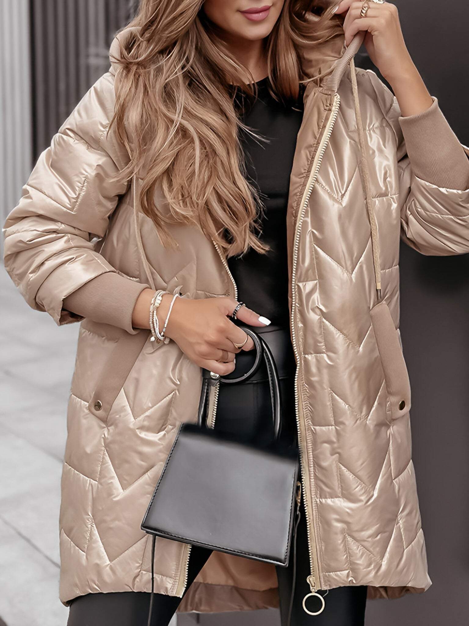 Linda | Ladies jacket with hood - White / S