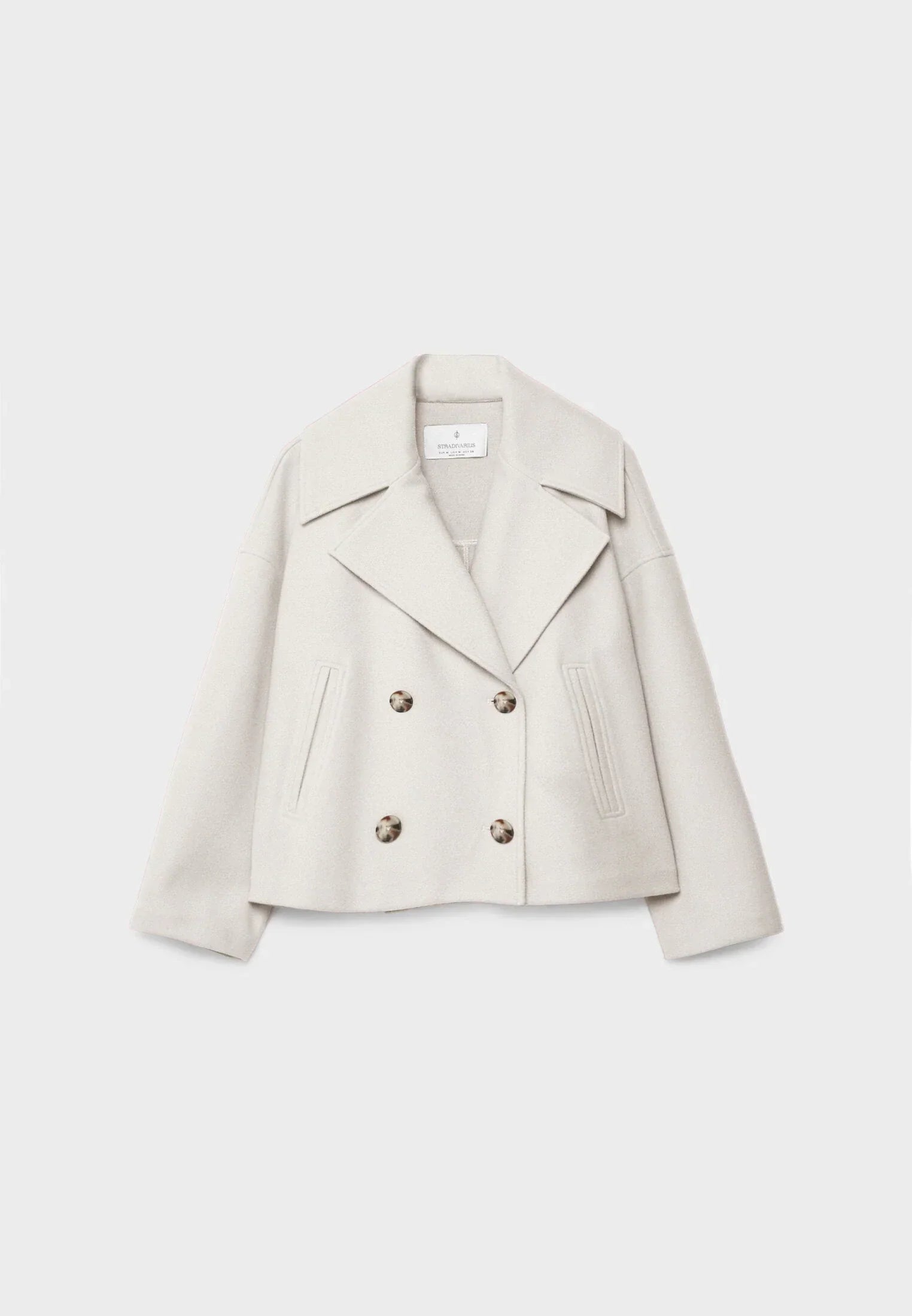 Vespera™ - Short-cut wool coat for women - Beige / XS