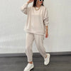 Isa | Elegant set of top and trousers - Casual set - Apricot / S