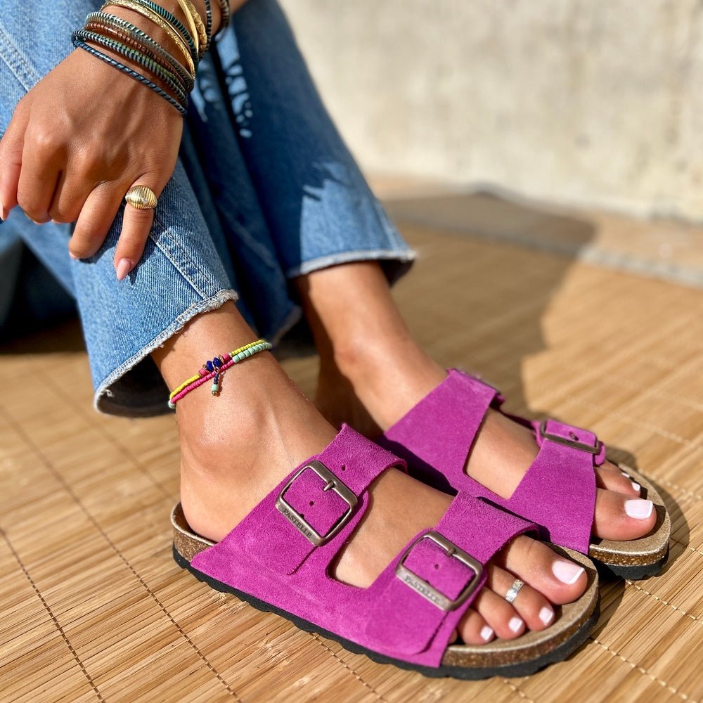 Polla | Suede Sandals with Double Straps