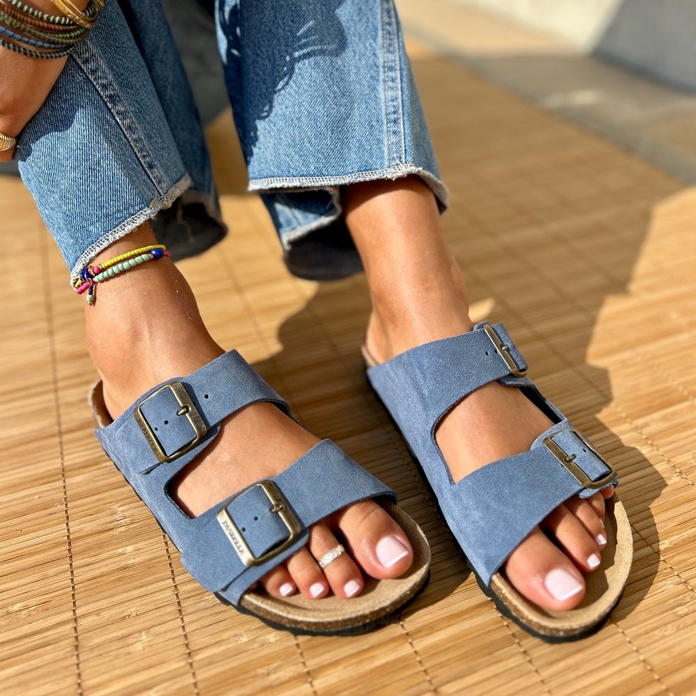 Polla | Suede Sandals with Double Straps