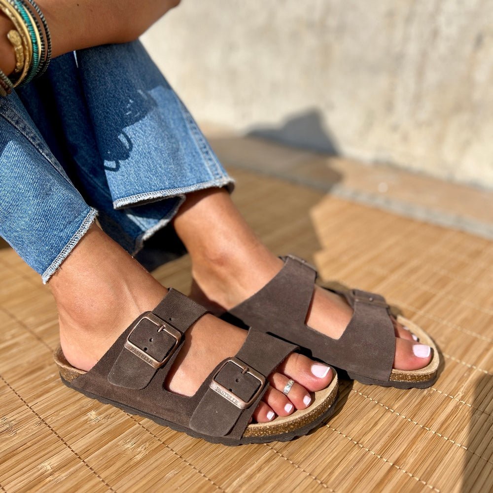Polla | Suede Sandals with Double Straps