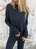 Leila | Casual two-piece suit with a round neckline and long sleeves - S / Khaki