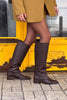 Talia | Women's knee-high boots - Brown / 35