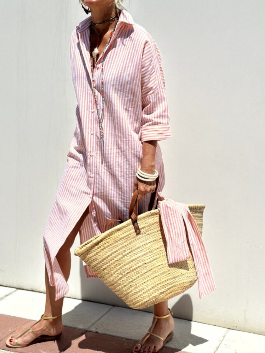 Zia | Timeless Striped Shirt Dress with Elegance
