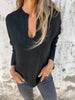 Lyra - V-neck top Med Long - Women Top - Black / S