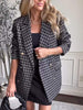 Laura | Fashionable blazer in a checked design - Klær og Tilbehør - Black / S
