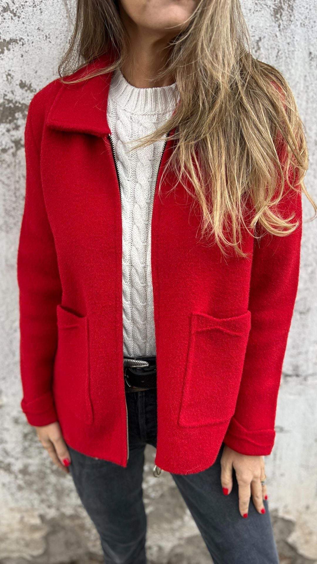 Zoe™ | Timeless cardigan - Red / S