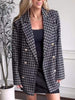 Laura | Fashionable blazer in a checked design - Klær og Tilbehør - Pink / S