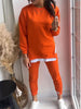 Adriana | Ladies patchwork two-piece top and trousers sweatshirt - Orange / S
