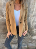 ANNA | ONE-BUTTON-BLAZER - Brown / S