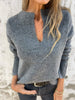 Lyra - V-neck top Med Long - Women Top - Dark grey / S