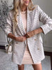 Laura | Fashionable blazer in a checked design - Klær og Tilbehør - White / S