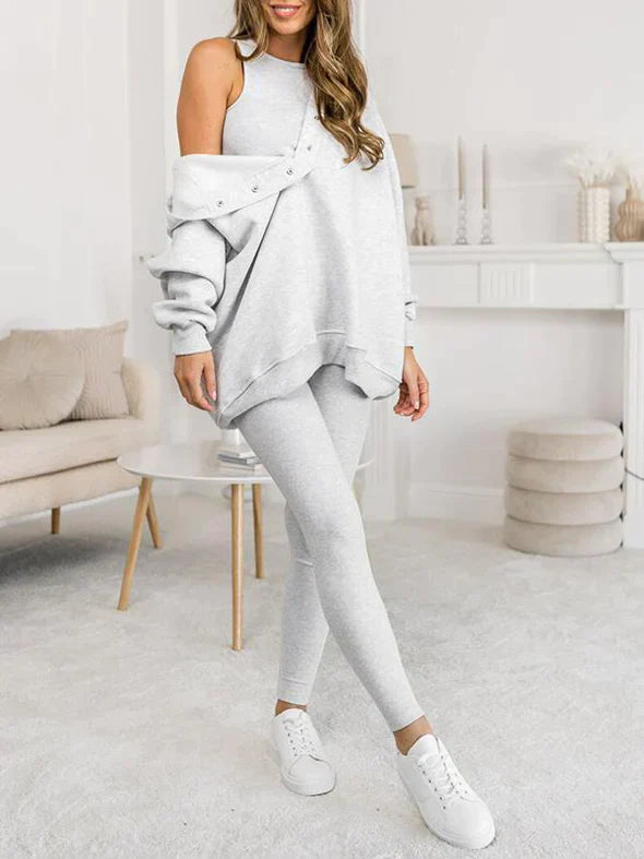 Romy | Three-piece casual set - Baby Blue / S