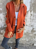 Mona | Stylish jacket with hood - Dark orange / S