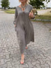 Amy | Lightweight cotton and linen dress with V-neckline