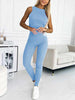 Romy | Three-piece casual set - Baby Blue / S