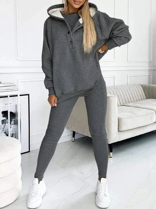 Romy | Three-piece casual set - Dark grey / S