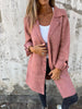 Jade | Casual long coat with lapels - Pink / S