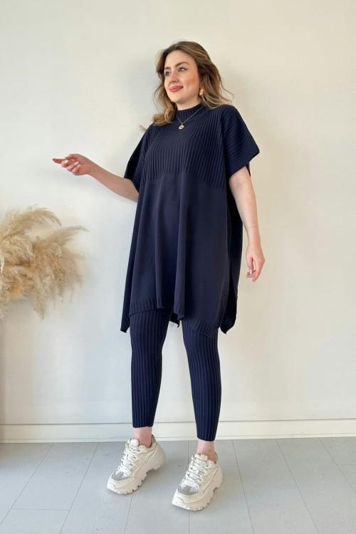 Tilda™ | Trendy knit ensemble - Dark blue / XS